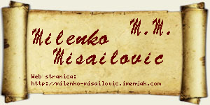 Milenko Misailović vizit kartica